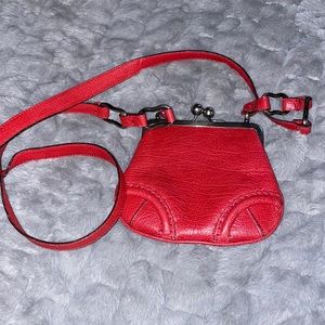 Red Burberry kiss lock crossbody
